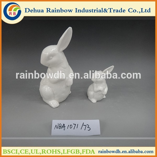 lovely white glazed wholesale porcelain easter rabbit