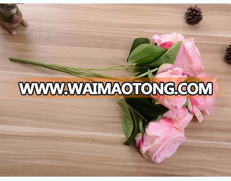 Factory 7 heads 1 pcs rose wedding flower home decoration artificial silk rose flower