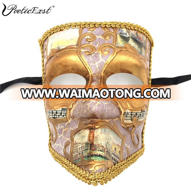 PoeticExst Wholesale adult cosplay costume full face elegant Venetian bauta mask