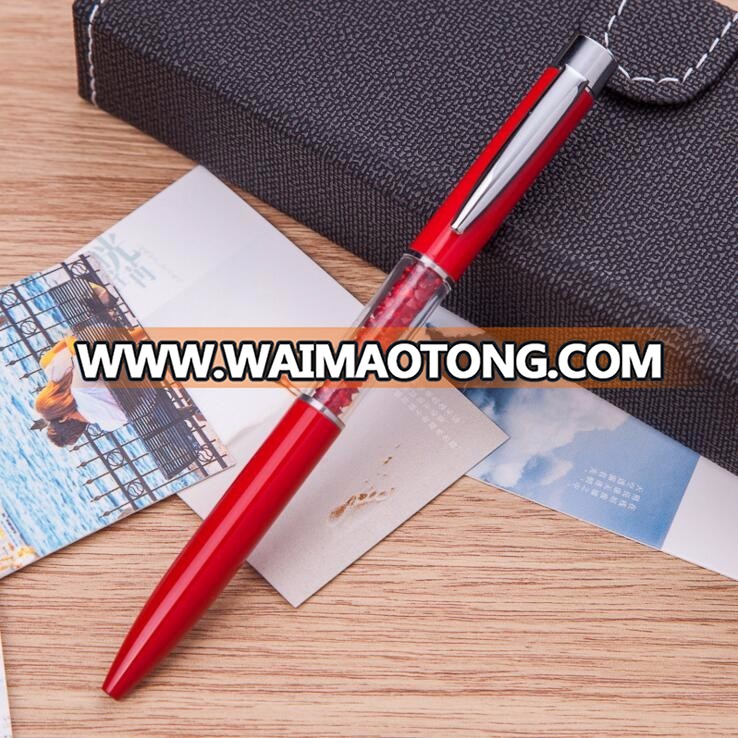 crystal diamond on top metal body promotional advertising ballpoint pen business signature office ball pen