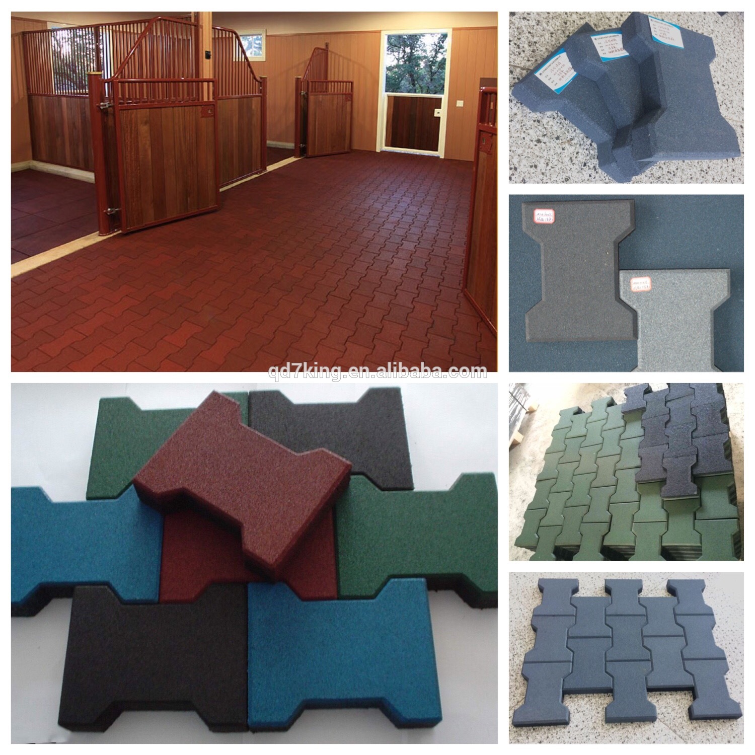 QD 7king China Manufacturer outdoor tiles rubber flooring for gym rubber mat