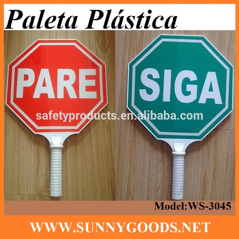 plastic hand held Stop slow paddle sign