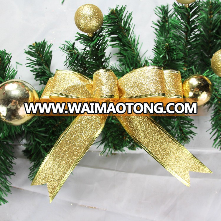 Factory artificial christmas garland christmas wreath for door green hanging decorations