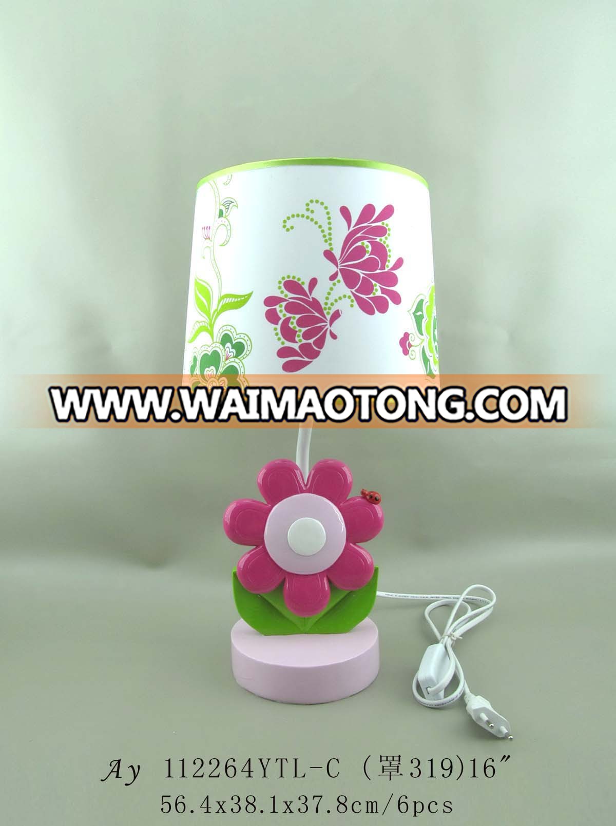 Flower Base Energy Saving Resin Kid Table Lamp