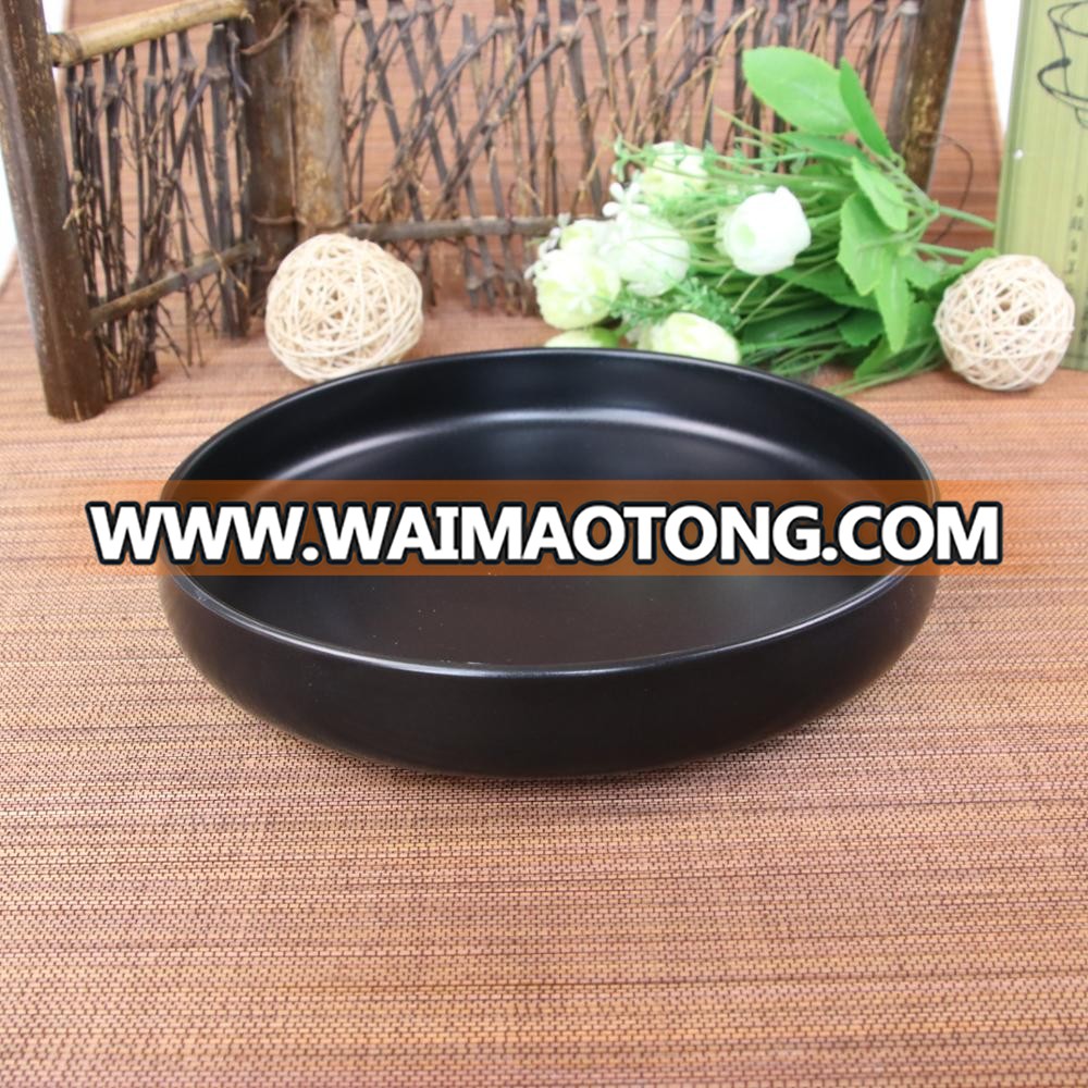 Ceramic Round Shape Pizza Plate matt black pizza plate white deep plate