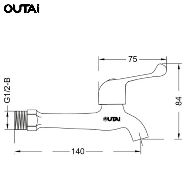 Classical design single-hole quick-opening long body brass bibcock