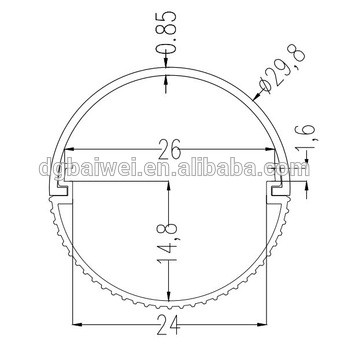 top quality low price T10 round tube housing with PC cover and PC end caps