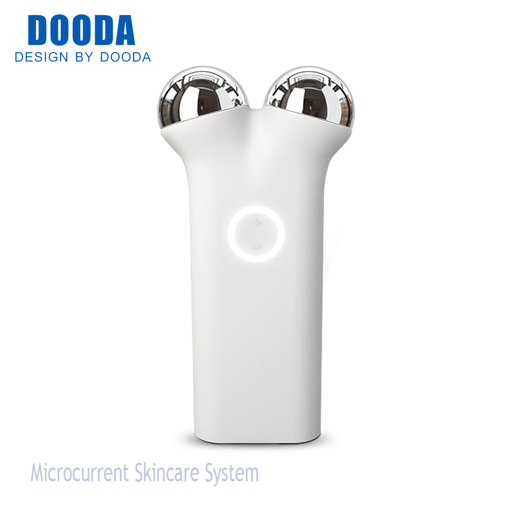 Home White Odm Rohs Metal Micro-current Facial Rejuvenation Ems Abs Stimulator Mini Massage Roller