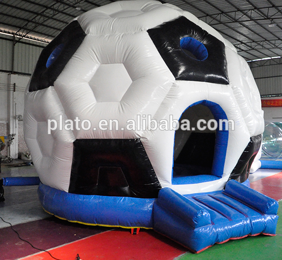 Giant inflatable soccer ball shape  jumping bouncer for outdoor