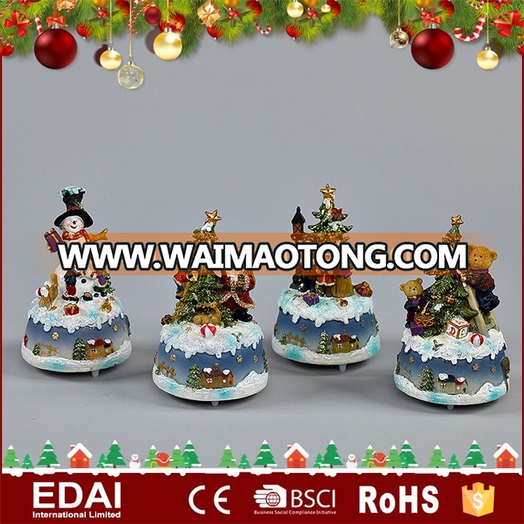 Unique design winter village craft polyresin animated christmas scene