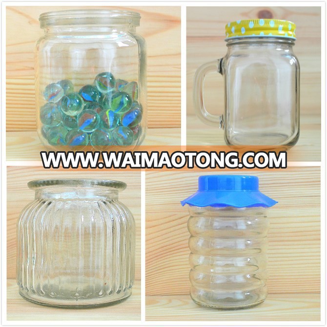 Cheap Clear Small Square Glass Candy Bottle Container