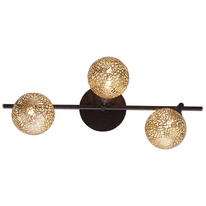 Modern Satin Gold Plating Metal Iron Ball Lampshade Ceiling Light