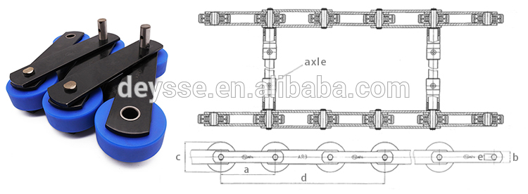 Aluminum metal step chain roller, 80 sizes mini double side conveyor plastic kana roller chain