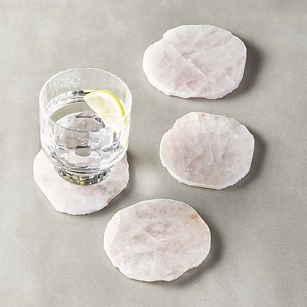 Modern Square silver Edge plate White quartz Crystal coasters