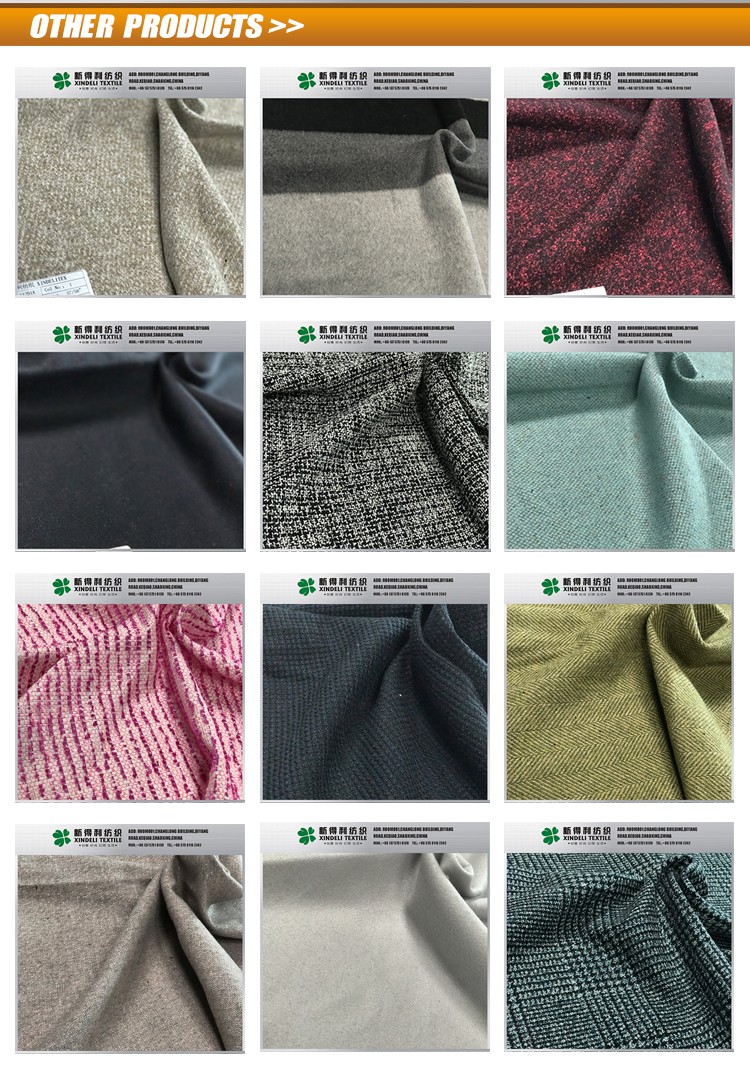 Chinese supply colorful 100%polyester cloth tweed fabric