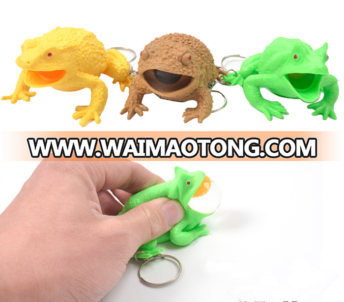 Squeeze Frog Stress Ball squeeze egg throwing with key ring relief