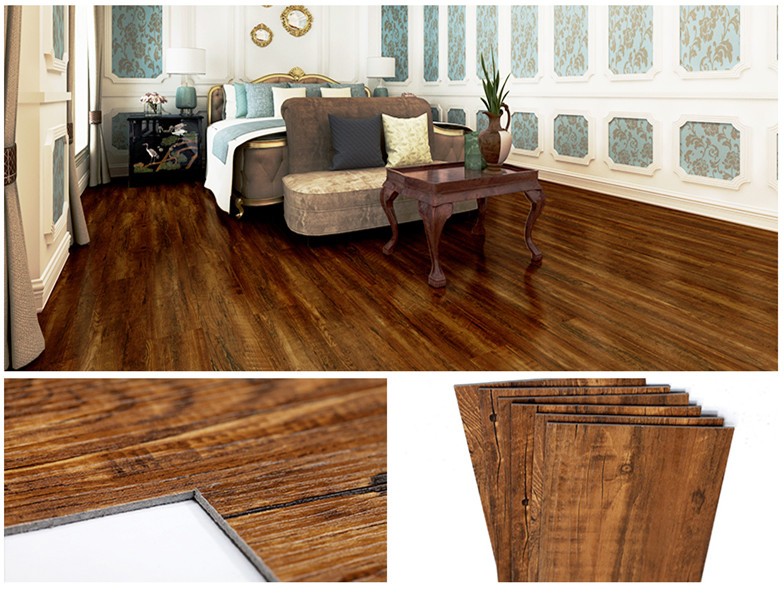 Apartment use wood embossed durable anti-slip vinyl floor LVT plastic flooring