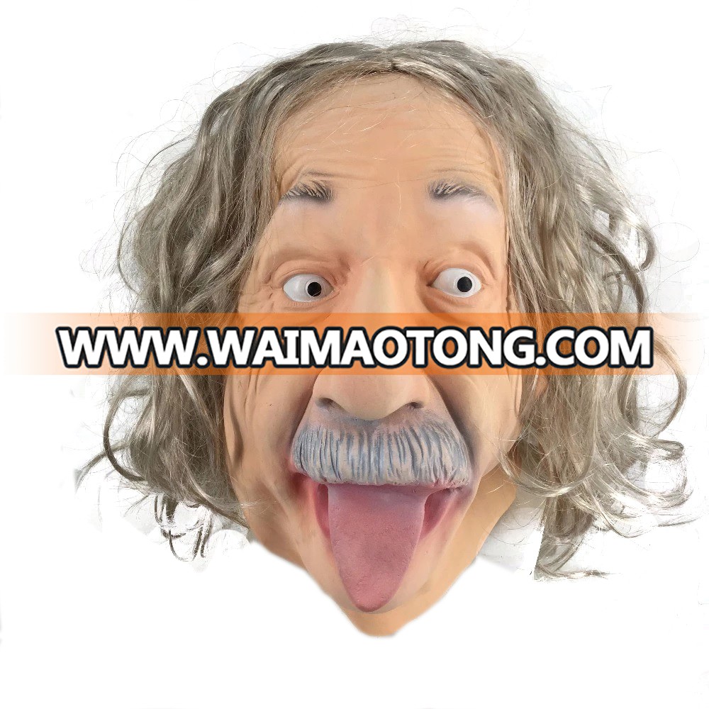 Realistic Famous Human Mask Popular Great Man Albert Einstein Mask for Adult Halloween Party Dress Up