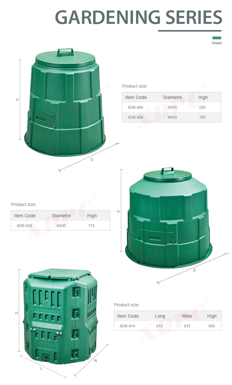 XDB-408 130l Wholesale industrial garden food waste composting compostable food container compost bin