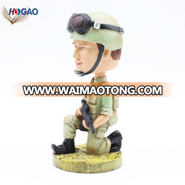 Custom new design solider figurine resin bobble head for home decoration