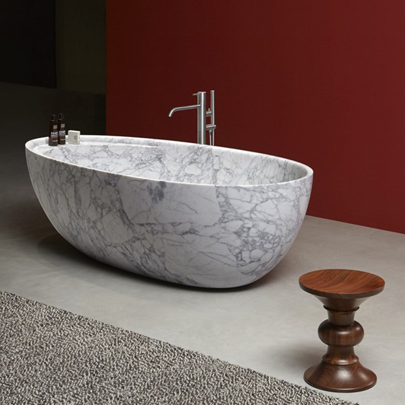 Silver Grey Travertine Bathtub