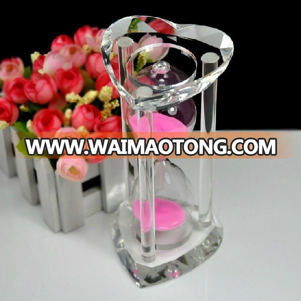 XBH-81083 15 minutes love shape hourglass for crystal sandglass