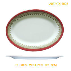 melamine covered soup bowl with two handle