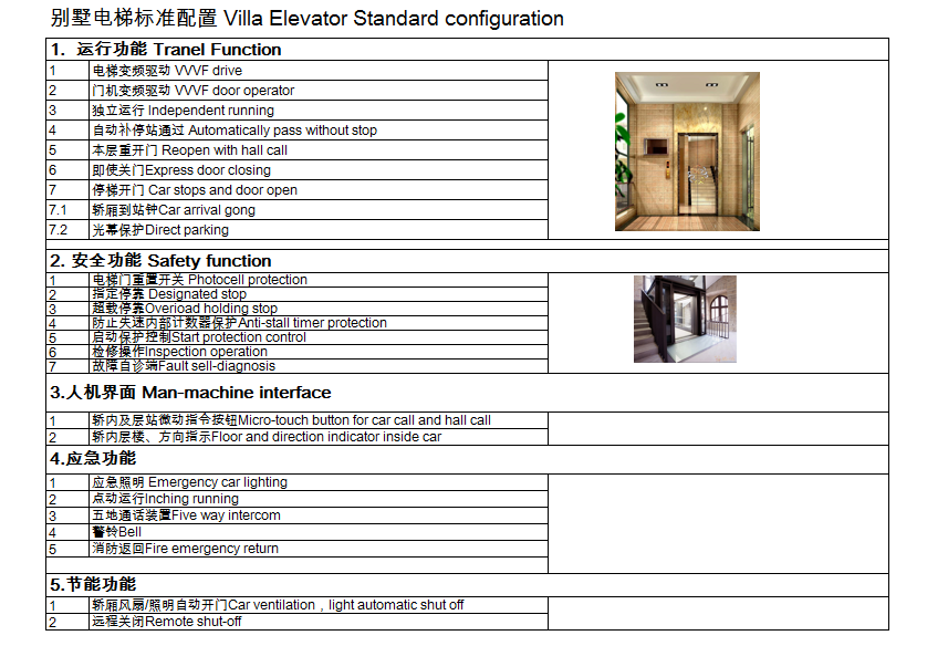 Villa Residential Elevator Cheap Small Home Lift