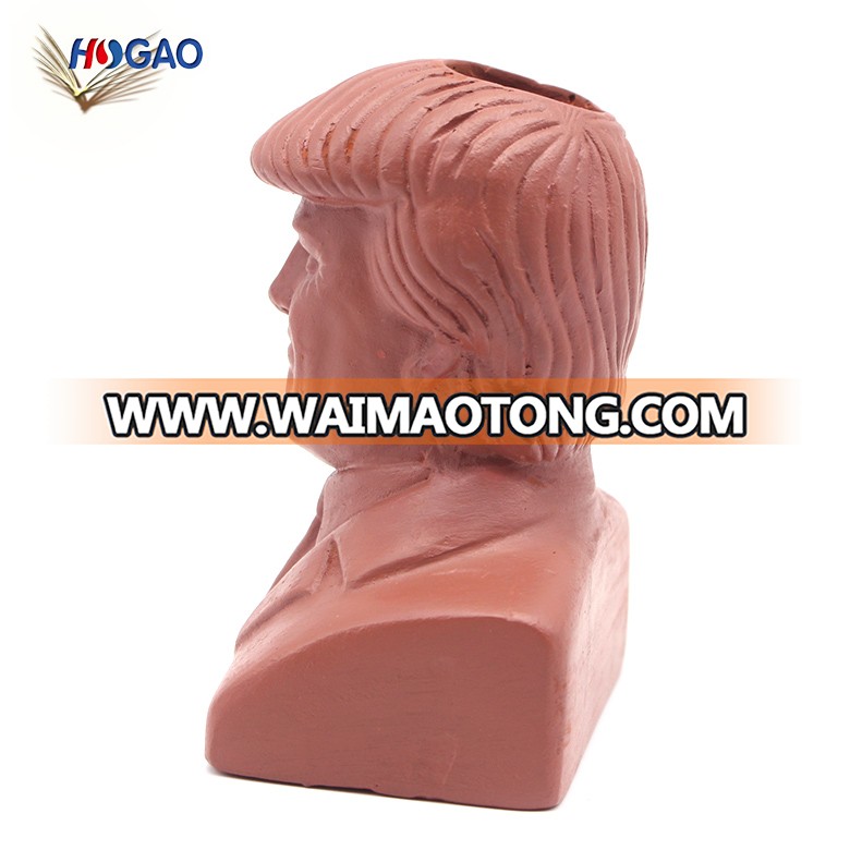 New product ideas 2018 exclusive existing home garden modern decorative funny red pottery head planter Donald Trump chia pets