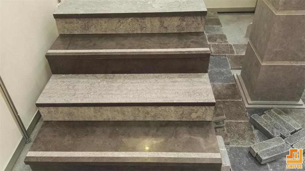 Brown limestone Stair Steps and Riser