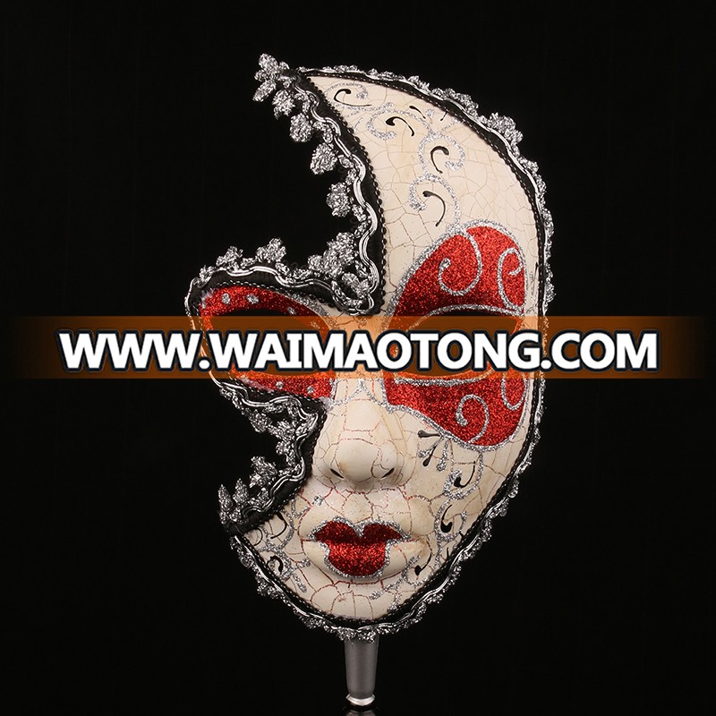 PoeticExst Red Full Face Gorgeous Venetian Mask Wholesale Party Costumes Accessory,Carnival Venetian Mask,Venetian Mask