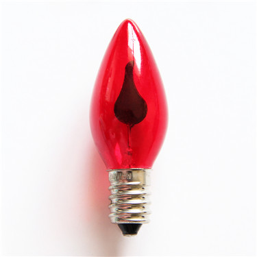 C7 3W E12 Red clear flickering LED candle flame candle bulbs lights for decoration