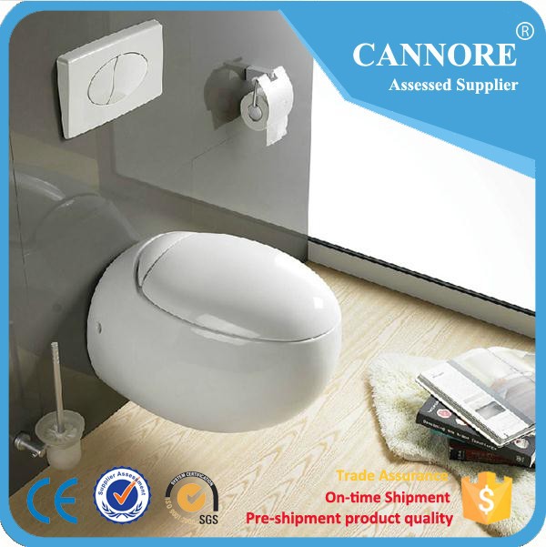 Hot Selling Ceramic Wall Hung Egg Shaped Toilet