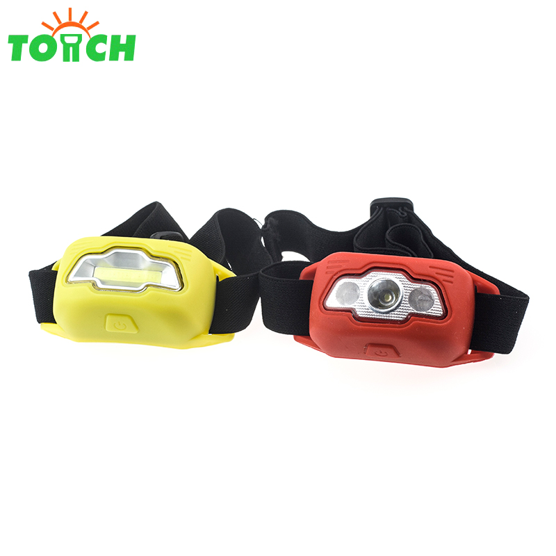 Yiwu Factory new product rubber 3W led cob headlamp super waterproof plastic Mini led headlamp for children