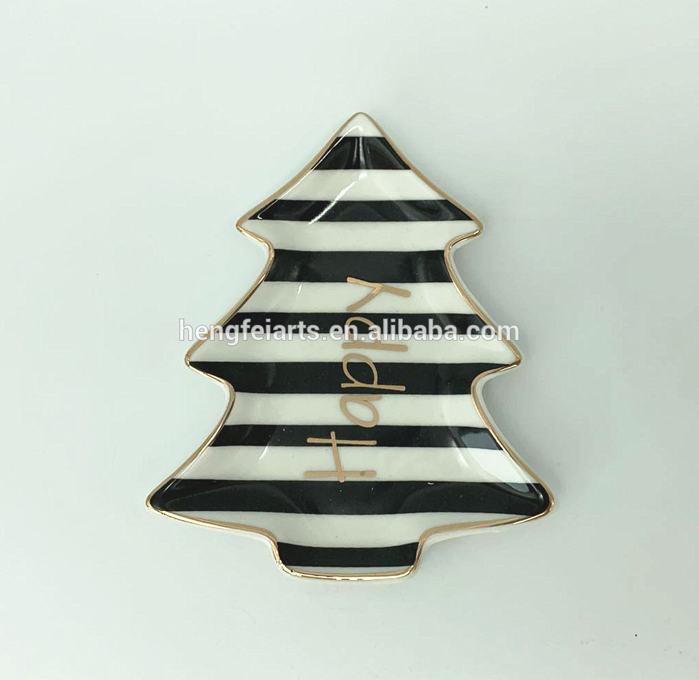 Custom Ceramic Star Shape Stripe design Ring Holder Ceramic Jewelry Dish Desktop Storage Tray Ring Holder Jewelry Plate