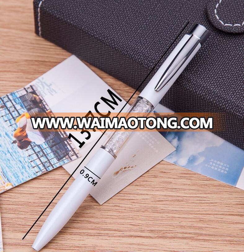 crystal diamond on top metal body promotional advertising ballpoint pen business signature office ball pen