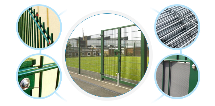 welded galvanized twin bar double horizontal wire mesh fence