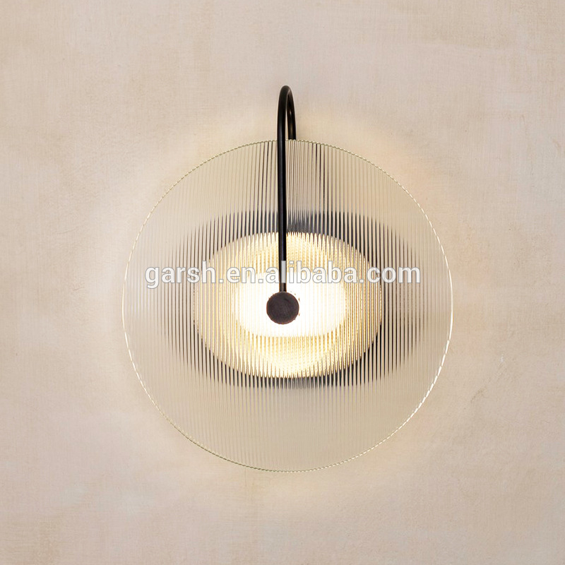 Designer Round Glass Lamp Sconce Modern LED Wall Light For Living Room