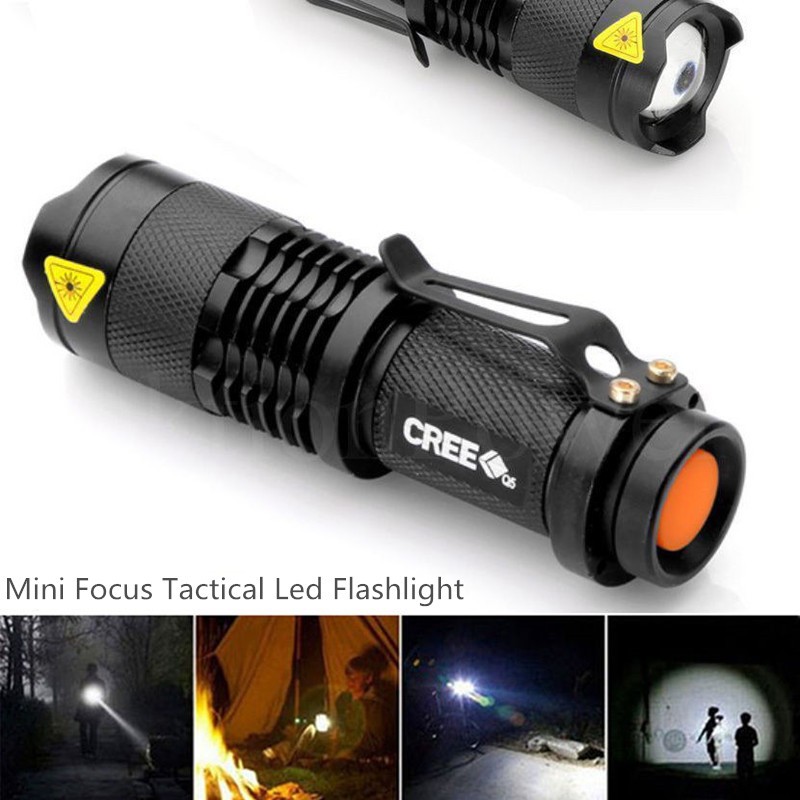 Mini Flash Light  Q5 1200 lumens 3 Modes LED Flashlight Adjustable Focus Lantern Portable Lights Hunting Spotlight AA 14500