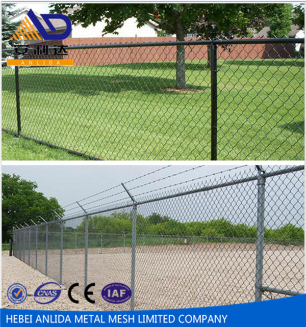 galvanized black pvc coated chain link fence