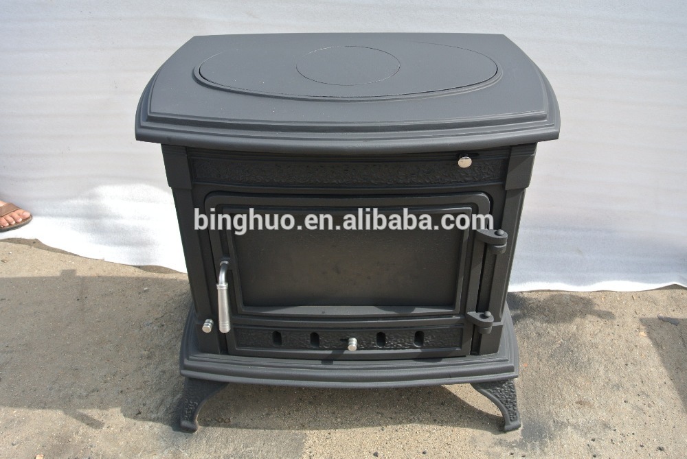 wood burning stove with back jacket, 14kw boiler stove