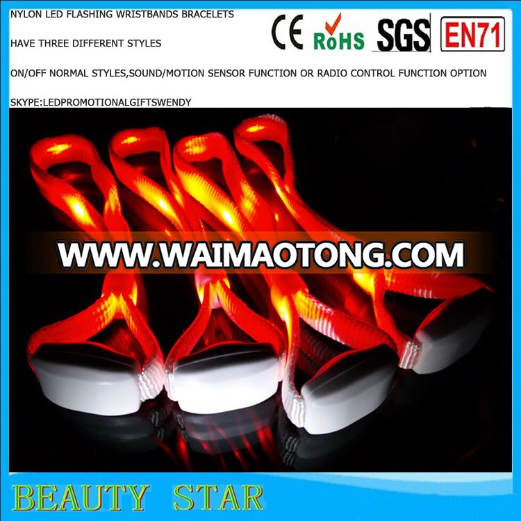 Hot selling led bangles,Party led flashing bangles silicone adjustable size Light up bangles bracelets factory