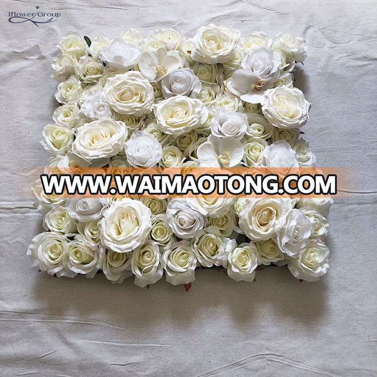 IFG flower wedding decoration wall white rose  flower wall panels with orchid 40*60/50*50