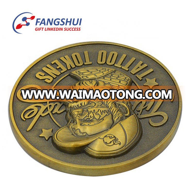 Sale antique zinc alloy brass copper iron metal 3d character shaped souvenir coin