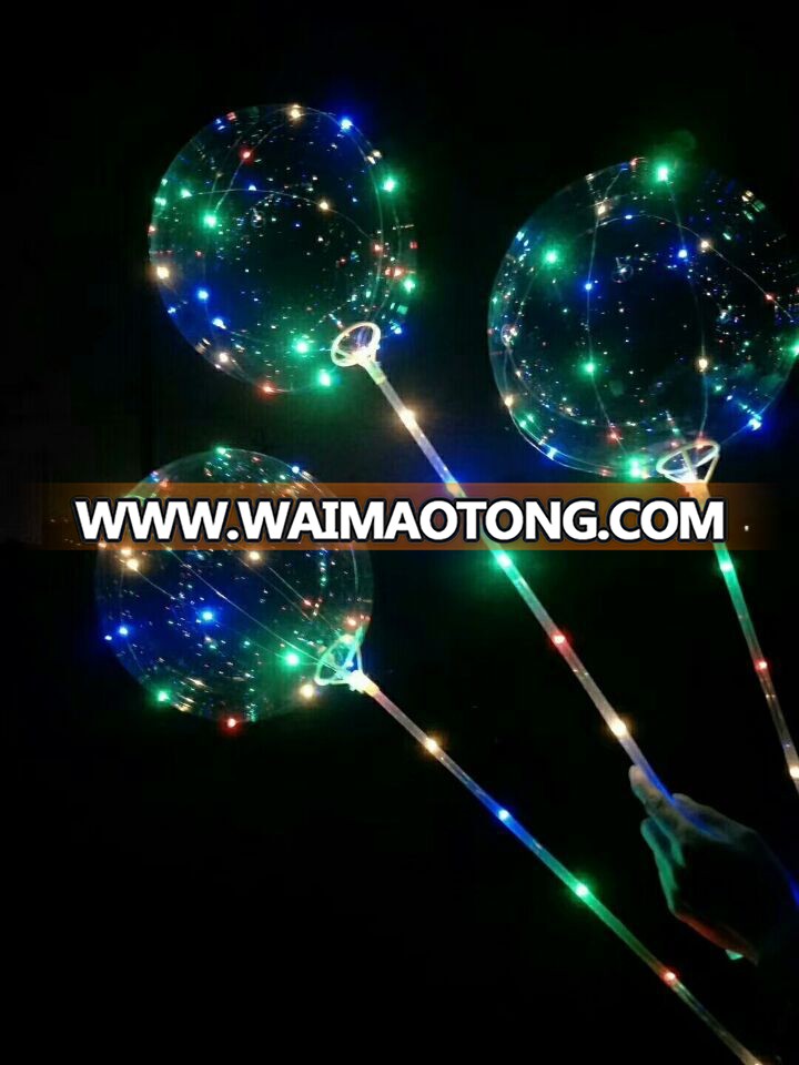 18inch Clear LED Helium Bobo Balloons with Copper LED Light Bar, String Light Creative Balloon for Birthday Wedding Christmas