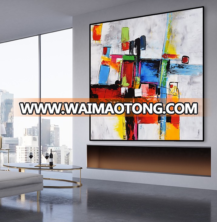 Large Abstract Contemporary Square Painting on Canvas