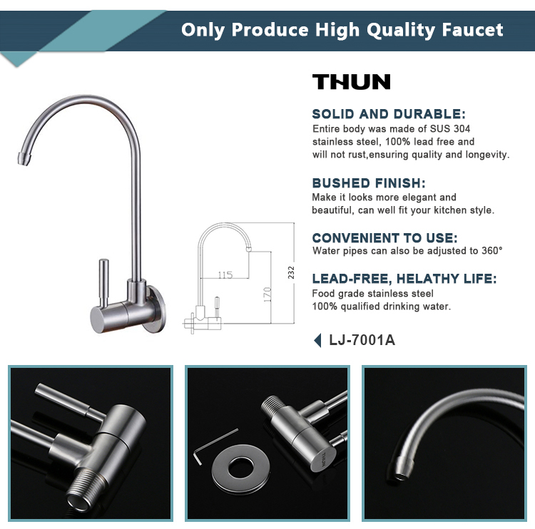 Home appliances compact size tap connected faucet water filter stainless steel