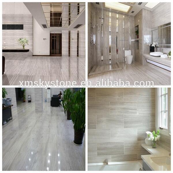 Super Thin Standard White Wooden Marble Slabs Sizes