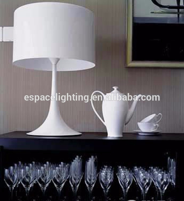 Modern aluminum hotel table lamp for bedrooms