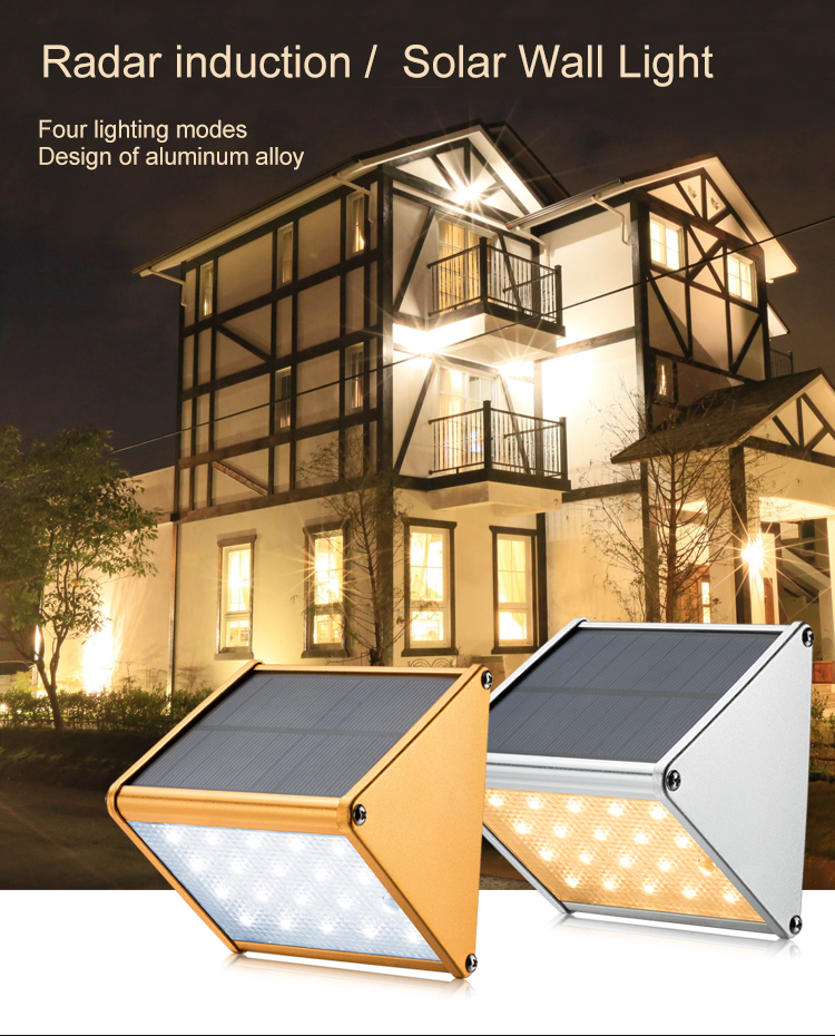 Newest Solar led garden light 20 LED solar wall lamp outdoor Radar solar power led light fence gutter garden